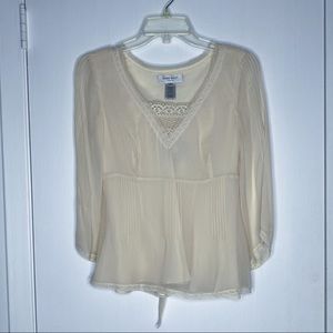 Nine West cream silk blouse